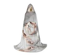 SDEGTHO Mantello con cappuccio lungo in marmo bianco oro rosa con motivo Halloween mantello con cappuccio mantello per carnevale mantello con cappuccio mantello in maschera