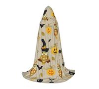 SDEGTHO Mantello con cappuccio per Halloween, zucca e gufo, per adolescenti, cosplay, rinascimentale, fiera, gotico, fantasia, medievale, vestaglia