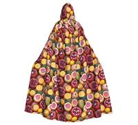 SDEGTHO Mantello da mago gotico con immagine di frutta, mantello lungo per adulti per travestimento medievale di Halloween