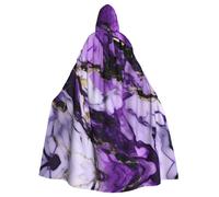 SDEGTHO Mantello incappucciato adulto di Halloween di stampa di marmo porpora 57,8 pollici del cappello oversize per il vampiro
