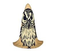 SDEGTHO Mantello lungo con cappuccio per Halloween con gufo, mantello lungo con cappuccio, mantello per carnevale