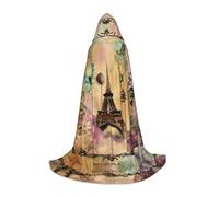 SDEGTHO Mantello lungo con cappuccio per Halloween, Torre Eiffel, per carnevale, carnevale, feste in maschera