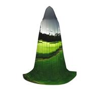 SDEGTHO Mantello lungo con cappuccio verde per Halloween, per il campo da golf, per carnevale e feste in maschera