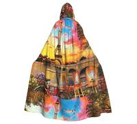 SDEGTHO Mantello lungo per adulti, per travestimento medievale, da mago, torre Eiffel