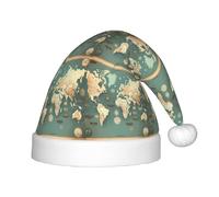 SDEGTHO Mappa del mondo Retro Baby Santa Toddler Cappello di Natale Per Capodanno Festa Copricapo Extra Addensare Pelliccia Classica