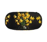 SDEGTHO Mazzo di narcisi, grande capacità, astuccio multifunzione, portatile, per ufficio, Nero , taglia unica, Organizer borsa