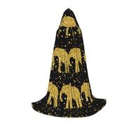 SDEGTHO Modello astratto elefante costume da festa di Halloween con cappuccio mantello per adolescenti strega vampiro mago ballo in maschera attrezzatura cosplay