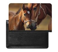 SDEGTHO Mom & Baby Horse - Custodia protettiva per documenti da viaggio, porta passaporto, per viaggi internazionali e vacanze