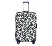 SDEGTHO Mucchio di palloni da calcio, copertura elastica per valigia, antipolvere, antigraffio, adatta per bagagli con maniglia centrale per viaggi, bianco, M