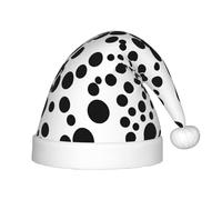 SDEGTHO Nero & Bianco Big Dot Baby Santa Bambino Cappello di Natale Per Capodanno Festa Copricapo Extra Addensare Pelliccia Classica