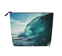 SDEGTHO Ocean Green Wave Surf Versatile Borsa da viaggio Borsa per il trucco Borsa per cosmetici di grande capacità Borsa con cerniera Borsa da toilette, Nero, One Size