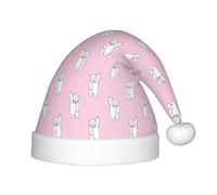 SDEGTHO Orso polare rosa bambini cappello di Babbo Natale rosso comodo Natale per bambini vacanza Natale