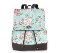 SDEGTHO Piccola borsa di cuoio dei fiori di rosa della rosa per il mini zaino durevole delle donne con la chiusura lampo