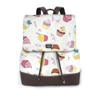 SDEGTHO Piccola borsa di cuoio deliziosa dei cupcakes per il mini zaino durevole delle donne con la chiusura lampo del metallo