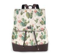 SDEGTHO Piccola borsa di cuoio sveglia del cactus per il mini zaino durevole delle donne con la chiusura lampo del metallo