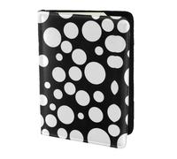 SDEGTHO Porta passaporto con stampa a pois bianchi e neri per viaggi indispensabili, custodia per passaporto per accessori da viaggio per donne e uomini, Nero , Taglia unica