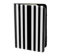 SDEGTHO Porta passaporto con stampa a righe bianche e nere per viaggi indispensabili, custodia per passaporto per accessori da viaggio per donne e uomini, Nero , Taglia unica