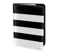 SDEGTHO Porta passaporto con stampa a righe bianche e nere per viaggi indispensabili, custodia per passaporto per accessori da viaggio per donne e uomini, Nero , Taglia unica