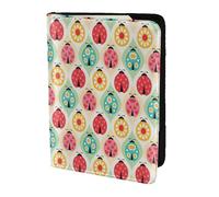 SDEGTHO Porta passaporto con stampa di coccinelle e cartoni animati, accessorio da viaggio per donne e uomini, Nero , Taglia unica