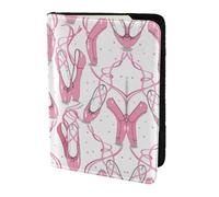 SDEGTHO Porta passaporto con stampa di scarpe da balletto rosa, per viaggi indispensabili, custodia per passaporto per accessori da viaggio per donne e uomini, Nero , Taglia unica