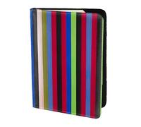 SDEGTHO Porta passaporto con stampa verticale a strisce colorate per viaggi Must Have, custodia per passaporto per accessori da viaggio per donne e uomini, Nero , Taglia unica