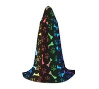 SDEGTHO Rainbow Dog Cat Paw Halloween Party Costume con cappuccio Mantello per Adolescenti Strega Vampiro Mago Masquerade Ball Cosplay Gear