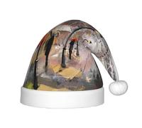 SDEGTHO Rainy Street In Paris - Cappello da Babbo Natale per bambini, colore: rosso