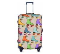 SDEGTHO Retro colorato pattini a rotelle stampa elastica valigia copertura antipolvere antigraffio adatta maniglia centrale bagagli per viaggi, bianco, XL