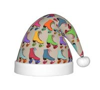 SDEGTHO Retro Pattini A Rullo Colorato Bambino Babbo Natale Cappello Di Natale Per Il Nuovo Anno Festa Copricapo Extra Addensare Pelliccia Class