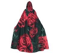 SDEGTHO Rosa rossa che stampa il mantello con cappuccio adulto di Halloween 57,8 pollici cappello oversize per il vampiro