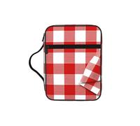 SDEGTHO Rosso e Bianco A Scacchi Modello Stampato Chiesa Bibbia Borsa, Scrittura Custodia per la Scuola, Organizzatore Durevole Della Manica Del Libro, Nero , One Size, Organizer per borse