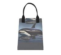 SDEGTHO Sacchetto di carta riutilizzabile con stampa orca killer whale per impiegati, adatto per picnic, viaggi, molto altro