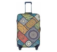 SDEGTHO Sfondo HD Mandala Stampa Elastico Valigie Copertura Antipolvere Resistente ai Graffi Adatto Maniglia Centrale Bagagli per Viaggi, bianco, M