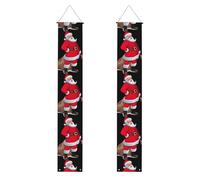 SDEGTHO Simpatico kit di decorazioni per porte a molla con Babbo Natale, grande e divertente, striscione con cartello primaverile per casa, scuola, ufficio