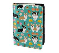 SDEGTHO Simpatico porta passaporto con stampa Corgi per viaggio Must Have, custodia per passaporto per accessori da viaggio per donne e uomini, Nero , Taglia unica