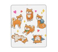 SDEGTHO Simpatico tappetino per mouse da gioco con cane Shiba Inu, tappetino da scrivania, base in gomma antiscivolo, bordi cuciti, resistente all'acqua, per giocatori