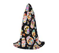 SDEGTHO Sugar Skulls - Mantello con cappuccio a forma di farfalla, per adolescenti, cosplay, rinascimentale, fiera, gotico, fantasia, medievale