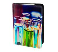 SDEGTHO Supporto per passaporto con stampa di provette di chimica per viaggi indispensabili, custodia per passaporto per accessori da viaggio per donne e uomini, Nero , Taglia unica