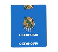 SDEGTHO Tappetino per mouse con bandiera dello stato dell'Oklahoma con cuciture anti-sfilacciamento, base in gomma antiscivolo per mouse wireless