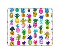 SDEGTHO Tappetino per mouse con superficie liscia e ananas arcobaleno, tappetino per mouse con base in gomma resistente per un controllo preciso del cursore