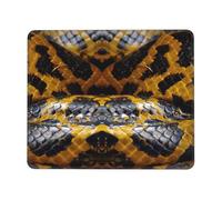 SDEGTHO Tappetino per mouse con superficie liscia e serpente giallo, tappetino per mouse con base in gomma resistente per un controllo preciso del cursore