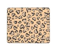 SDEGTHO Tappetino per mouse professionale Leopard Love, con bordo di blocco e gomma antiscivolo per una superficie stabile della scrivania