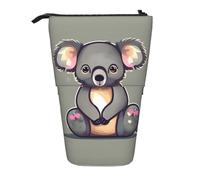 SDEGTHO The Lovely Koala carino astuccio telescopico, portapenne per studenti, cancelleria per scuola e università, Nero , Taglia unica, Organizer per borse