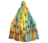 SDEGTHO Triangolo variopinto che stampa Halloween adulto con cappuccio mantello 57,8 pollici cappello oversize per il vampiro