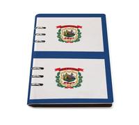 SDEGTHO West Virginia State Flag lay Flat A5 Notebook, diario in pelle ricaricabile per agenda giornaliera, note aziendali