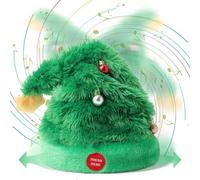 SdeNow Cappello di Babbo Natale elettrico che canta e balla, 68,6 cm, altalena, animato, animato, scuotente, interattivo, musicale, cappello di Natale per bambini e adulti, decorazione