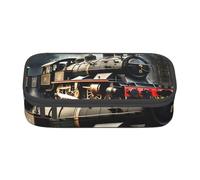 SdetYuia Astuccio con stampa di treno locomotiva a vapore, grande capacità, per adulti, borsa per cosmetici, Nero , 8.3"x3.7"x2", Astuccio