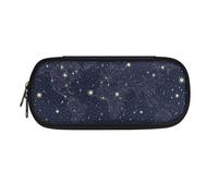 SdetYuia Astuccio nero bianco con stampa mucca cioccolato, grande capacità, astuccio estetico, forniture per il rientro a scuola per college adolescenti adulti, Mappa del mondo - Blu, 8.8"x1.7"x4.1",