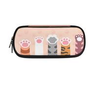 SdetYuia Astuccio nero bianco con stampa mucca cioccolato, grande capacità, astuccio estetico, forniture per il rientro a scuola per college adolescenti adulti, Carino Cartoon Paws, 8.8"x1.7"x4.1",