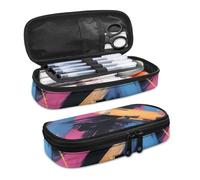 SdetYuia Astuccio per bambini con stella marina, grande capacità, con cerniera, stile mediterraneo, organizer per donne, per ufficio e università, Colore a contrasto, 8.8"x1.7"x4.1", Set di zaini per